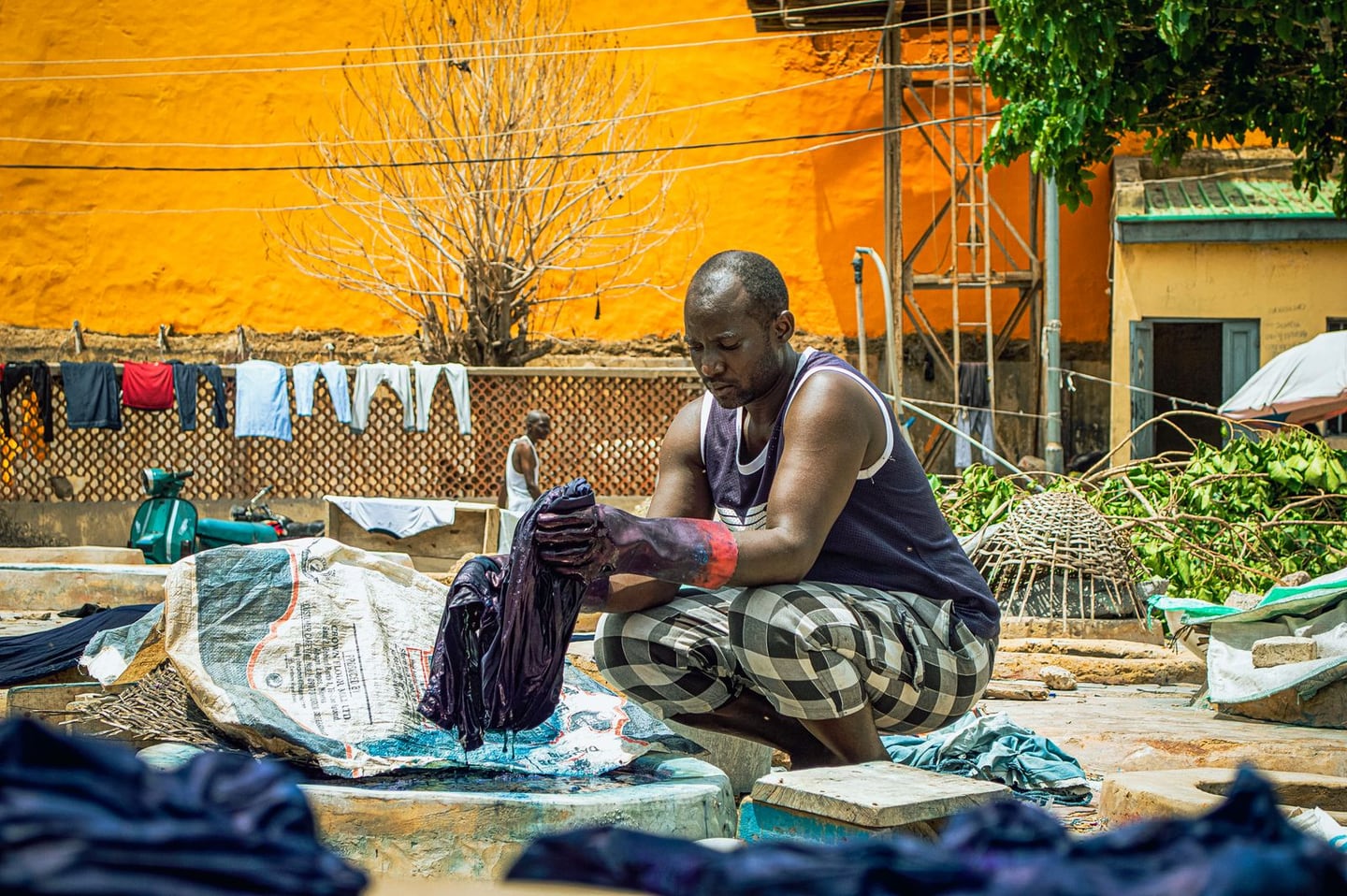 Washing machines in a busy urban laundry