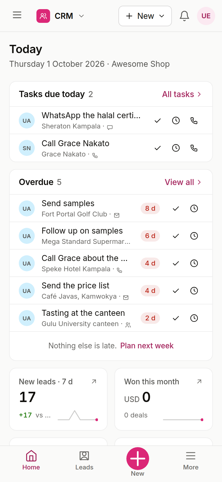 Kit CRM mobile: Every call becomes a follow-up: calls logged, leads and deals on the move.