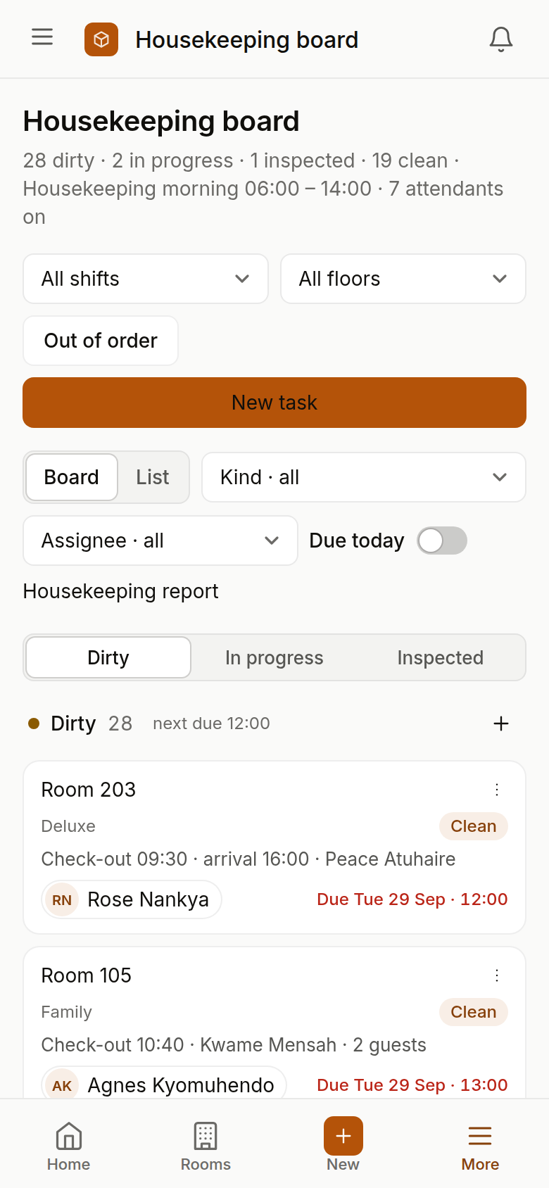 Kit Hotel Staff: Housekeeping, room orders, attendance and payslips in one staff app.